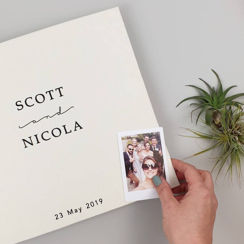 Instant Wedding Album Ivory Guest Book With Black Lettering Instax Photo Album, Birthday Album, Wedding Album image 2