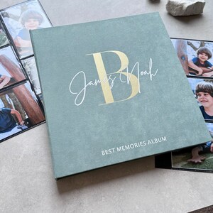 Personalized Modern Photo Album With Sleeves up to 4x6 Photos, Slip in Family Photo Album, Childhood Photo Album, Memories Photo Album image 5