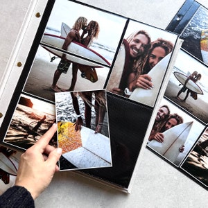 Album photo de couple personnalisé personnalisé avec pochettes jusqu'à 4 x 6 photos, album photo de famille à glisser, album de mariage image 8