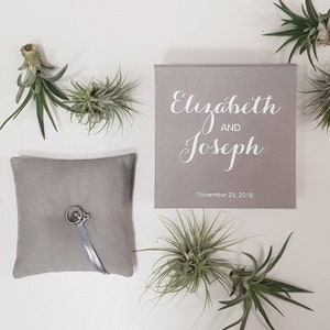 Hochzeit Ringbox mit Gelübde und Eheringkissen personalisiert | Ringträgerbox | Gelübde Karten | Benutzerdefinierte Ringbox | Hochzeitszeremonie Gelübde