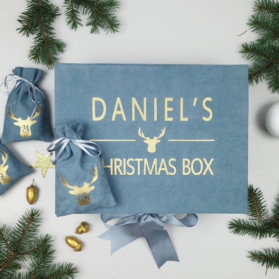 Christmas countdown calendar 2 IN 1 Personalized Christmas Box with Christmas advent calendar bags set advent calendar kids