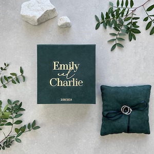 Personalized Wedding ring box | Wedding ring box with pillow | Ring bearer box | Custom ring box | Wedding ceremony ring box | Ring box