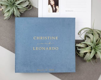 Wedding Guest Book, Wedding Guestbook Photo Booth Guest Book, Matte Gold Guest Book, Personalized Hardcover Guest Book Photo Guest Book