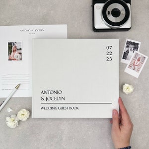 Wedding Album With Black Lettering, Personalized Photo Guest Book, Instax Wedding Book, Photo Booth Album