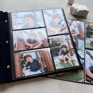 Gepersonaliseerde moderne fotoalbum met mouwen tot 4x6 foto's, inschuifbaar familiefotoalbum, kinderfotoalbum, herinneringen fotoalbum afbeelding 8