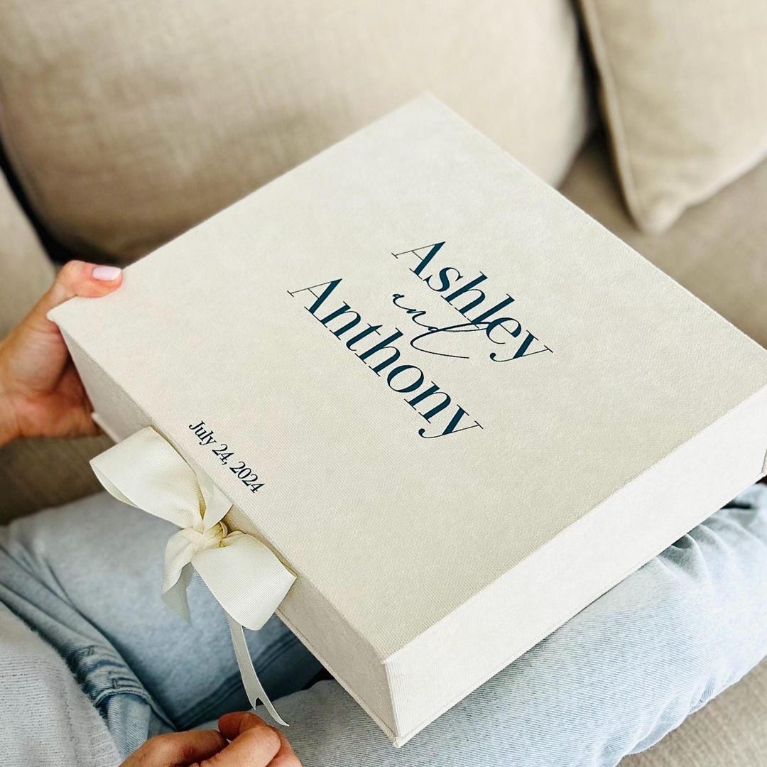 Personalized Wedding Memory Box | Custom Keepsake Box for Photo Album ...