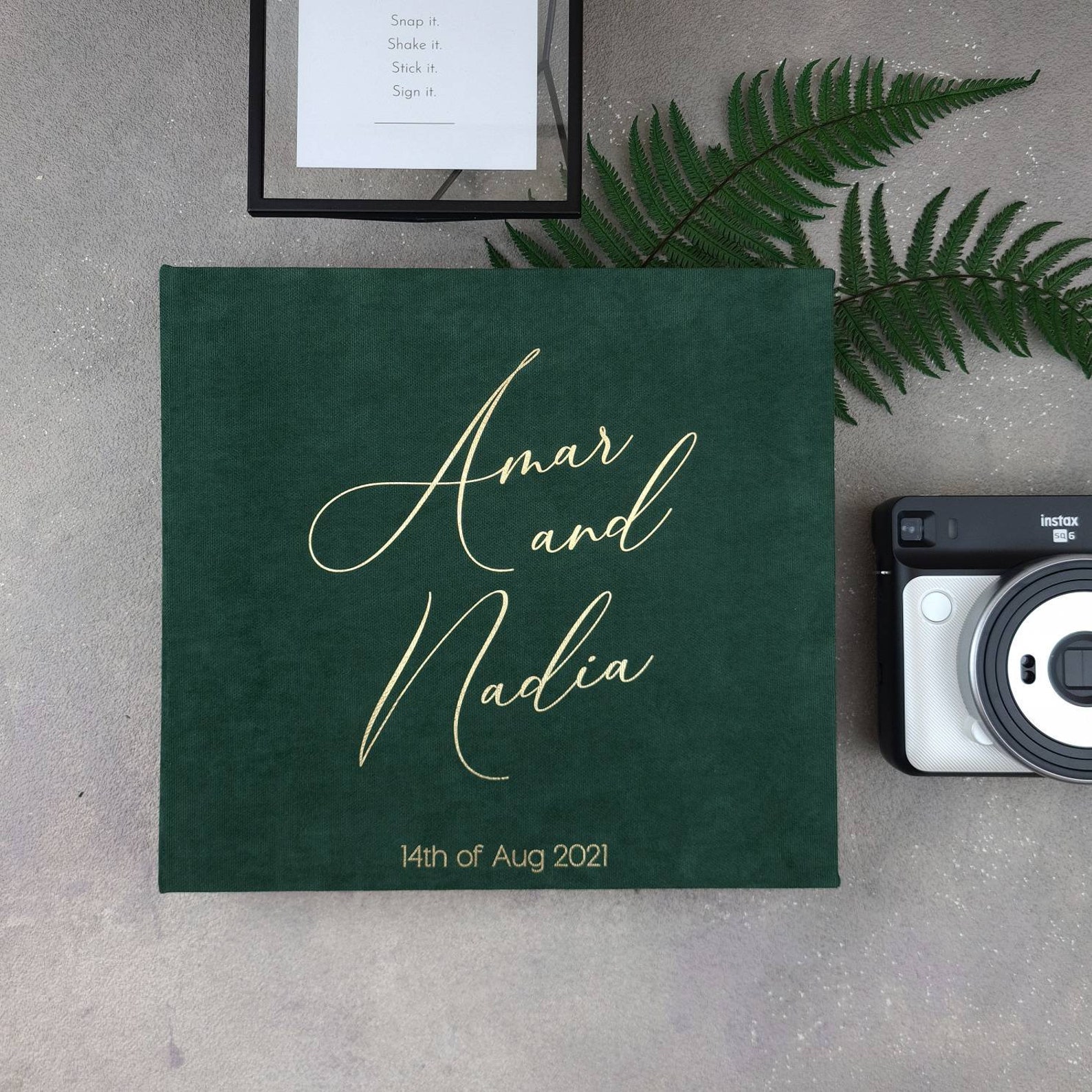 Wedding Album with Foil gold Lettering Personalized Photo Etsy