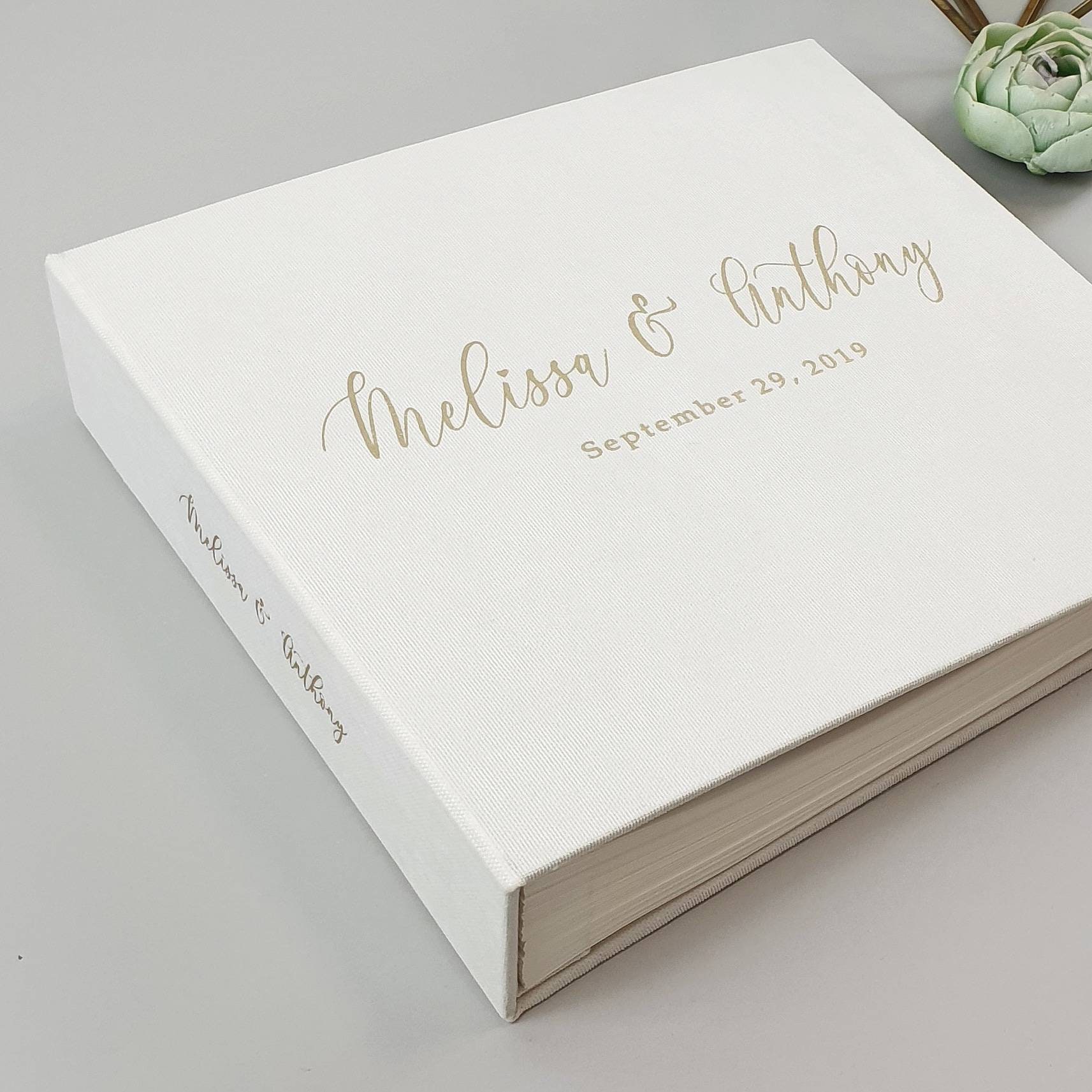 Instax Guest Book White With Foil Gold Lettering Instax Photo booth g…
