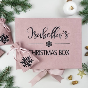 Gepersonaliseerde kerstdoos met kerst adventskalenderzakjes set - 2 IN 1, kerstaftelkalender, adventskalender voor kinderen