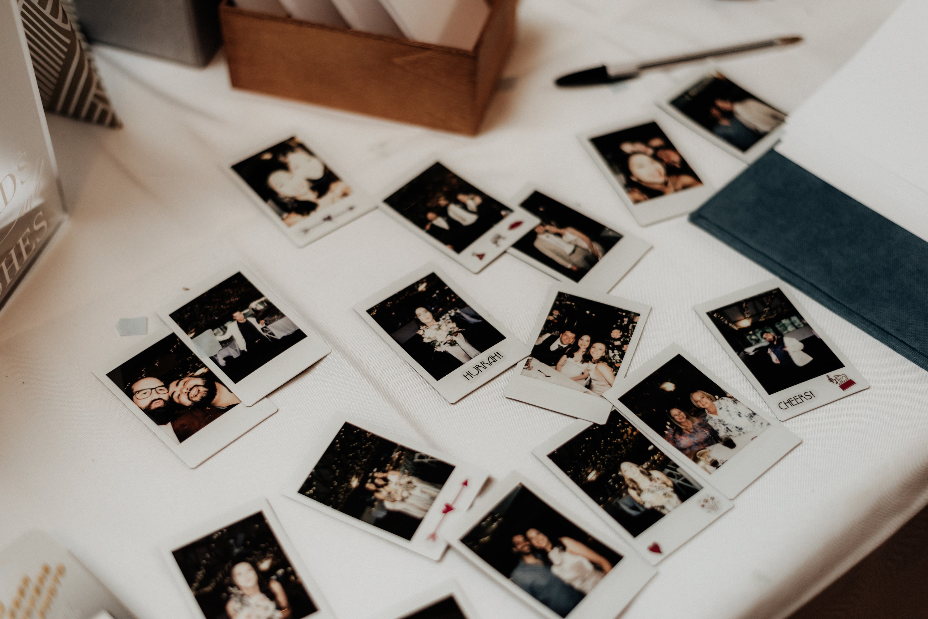 White Wedding Guest Book, Polaroid Photo Album Book Instax Booth,  Personalized with Names, Custom Guestbook - Hardcover (9x6 inches)
