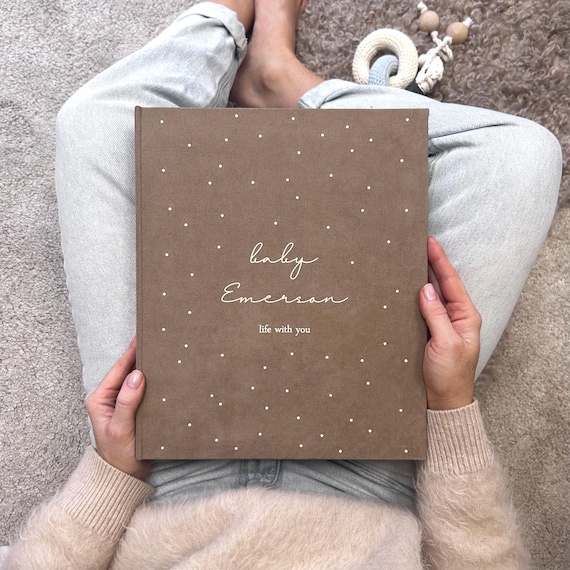 Personalized Baby Memory Book Binder: First Year Keepsake Journal, Newborn Milestone Keepsake