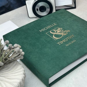 Wedding Guest Book, Instax Mini Album, Fabric Wedding Photo Album for all Instant Films, Photo Booth Album for 4x6 2x6 Photos