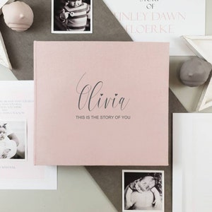 First Year Baby Memory Book | Blush Baby Pink Album | Modern Baby Journal | Baby Shower Gift | Baby Book | 5 Year Baby Book