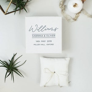 Hochzeit Ringbox mit Gelübde und Eheringkissen personalisiert | Ringträgerbox | Vow-Karten und individuelle Ringbox | Gelübde Braut und Bräutigam