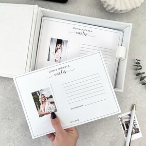 Biglietti di auguri per il matrimonio con scatola, alternativa al libro degli ospiti per il matrimonio, biglietti Mad Lib per il matrimonio in scatola di velluto personalizzata, biglietti di auguri per il ricevimento nuziale