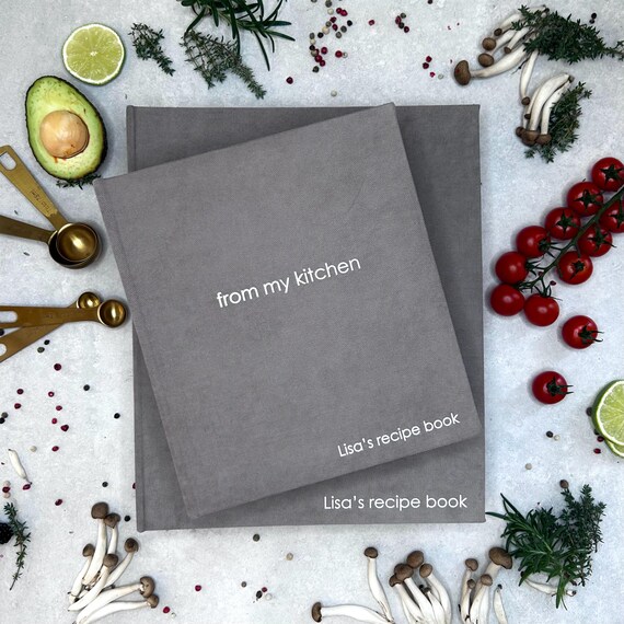 Personalized Recipe Book Binder, Gray Cookbook, Kitchen Gift For Christmas, Recipe Cards Organiser Personalized Recipe Book Binder, Gray Cookbook, Kitchen Gift For Christmas, Recipe Cards Organiser