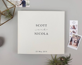 Instant Wedding Album Ivory Guest Book With Black Lettering Instax Photo Album, Birthday Album, Wedding Album