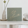 Olive Green Wedding Guest Book with Gold Foil Lettering, Personalized Photo Booth, Instax Album product logo