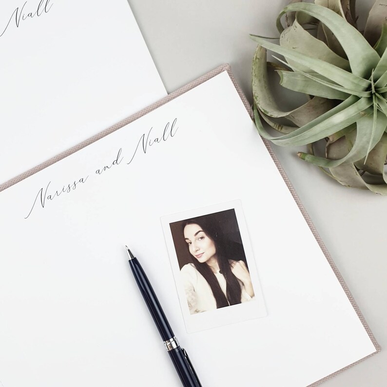 Wedding Dusty Pink Guest Book With Foil Gold Lettering Etsy