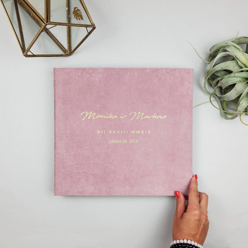 Wedding Album With Matte Gold Lettering, Personalized Photo Guest Book, Instax Wedding Book, Photo Booth Album image 3