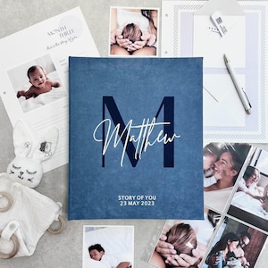 Personalized Baby Book First Year Binder | Baby Memory Book | Baby Monthly Journal | Baby Shower Gift | Baby Milestone Book for new parents