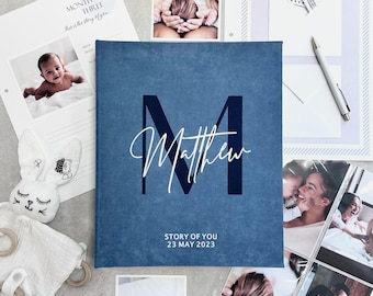 Álbum personalizado para el primer año del bebé / Libro de recuerdos del bebé / Diario mensual del bebé / Regalo para baby shower / Libro de hitos del bebé para padres primerizos