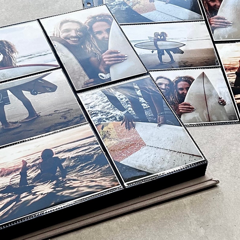 Personalized Custom Couple Photo Album With Sleeves up to 4x6 Photos, Slip in Family Photo Album, Wedding album image 7