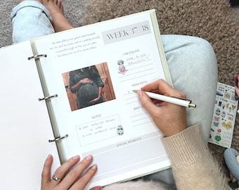 Custom Pregnancy Journal - Gender Neutral Pregnancy Planner and Diary, US mom to be gift