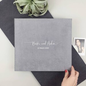 Wedding Album Gray With White Lettering, Photo Guest Book, Instax Wedding Book, Photo Booth Album