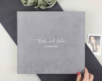 Wedding Album Gray With White Lettering, Photo Guest Book, Instax Wedding Book, Photo Booth Album