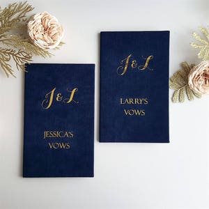 Personalised Wedding Vow Books, Gold Foil Vow Book, Set of Vow Books, Custom Vow Books, Wedding Vows Booklet, Set of 2 Books image 3