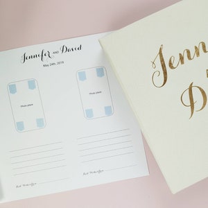 Wedding Photo Guest Book With Real Gold Foil Landscape Horizontal Wedding Book  Personalized Guest book Hardcover Instant Photo Booth