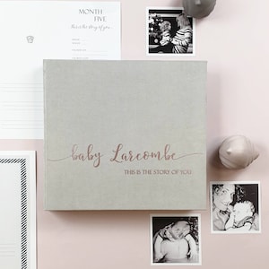 First Year Baby Memory Book As Modern Baby Shower Gift, Photo Album For A Baby, Personalized Baby Book, Story Of You