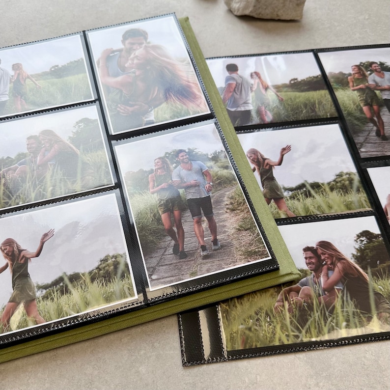 Extra Large Wedding Slip-In Photo Album for 4x6 Photos Personalized Photo Album with Sleeves Custom Travel Photo Album Big PHOTOALBUM image 5