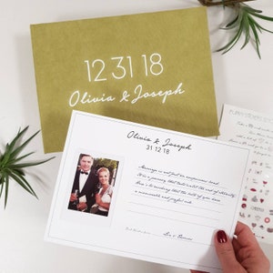 Alternativa para livro de visitas de fotos de recepção de casamento - Cartões com perguntas, atividade interativa de casamento, Wedding Mad Lib - Cartões de conselhos com caixa