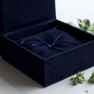 Personalized wedding ring box with pillow Wedding ring pillow Ring bearer box Custom ring box Ceremony ring box Newlywed rings box image 8