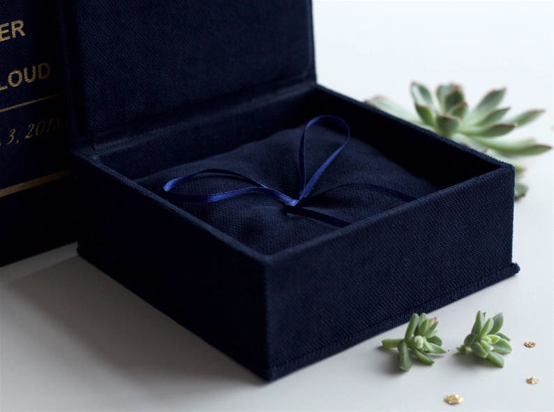 Personalized wedding ring box with pillow Wedding ring pillow Ring bearer box Custom ring box Ceremony ring box Newlywed rings box image 8