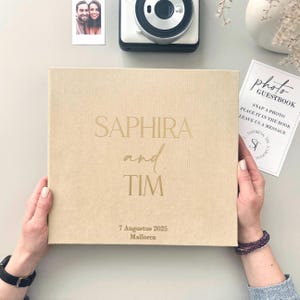 Aangepaste foto gastenboek bruiloft, bruiloft fotoalbum voor iedereen Instantfilm mini breed vierkant + GRATIS gedrukte bijpassende bruiloft aanmelden