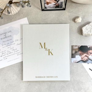 Heiratszertifikat Ordnerhülle, personalisierte Hochzeitsurkunde A4 Halter, Hochzeits-Offiziantbuch für Zeremonie-Lesungen