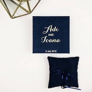 Personalized wedding ring box | Wedding ring pillow | Ring bearer box | Custom ring box | Ceremony ring box | Newlyweds rings box