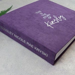 First Year Baby Memory Book |  Purple Baby Album With Foil Silver | Modern Baby Journal | Baby Shower Gift | Baby Book | 5 Year Baby Book