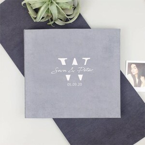 Wedding Gray Guest Book With White, Personalized Instax Photo Guest Book, Wedding Album, Photo Booth Album