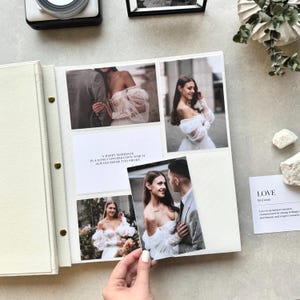 Wedding Photo Album | Personalized Wedding Photo Album With Sleeves up to 4x6 Photos | Slip in Family Photo Album | Large Luxury Photo Album