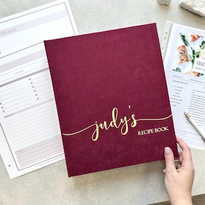 Pasta de receitas personalizada, livro de receitas, pasta de argolas A4 personalizada com capas, pasta de capa dura, livro organizador de receitas, pasta de receitas A5