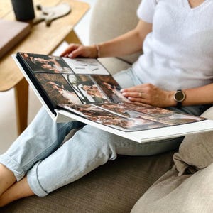 Personalized Slip in Photo Album With Sleeves up to 4x6 Photos, Family Photo Album, Large Couple photo album, Wedding Photo Album
