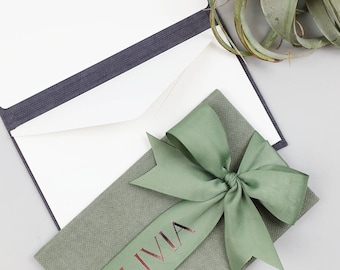 Porta billetes personalizado, elegante sobre para regalo en efectivo con tarjeta de nota