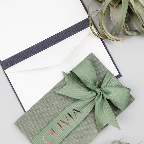 Sage Green Personalized Wedding Gift Ribbon | Zazzle