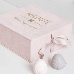 Doos voor babytijdcapsule met gouden letters, grote herinneringsdoos, cadeaumand nieuwe baby, herinneringsdoos baby, doopdoos, wensput