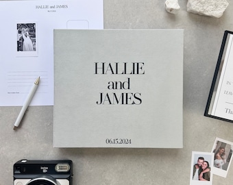 Personalized Light Gray Wedding Guest Book | 90 Page Photo Album