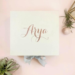 Light Gray Baby Keepsake Box: Personalized Memory Box - Time Capsule